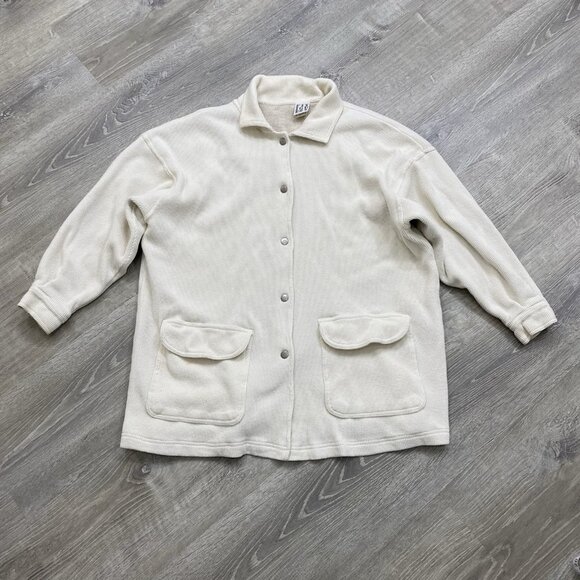 Vintage Fitigues Jacket One Size Snap Waffle Knit Beige Ivory USA - Picture 1 of 5